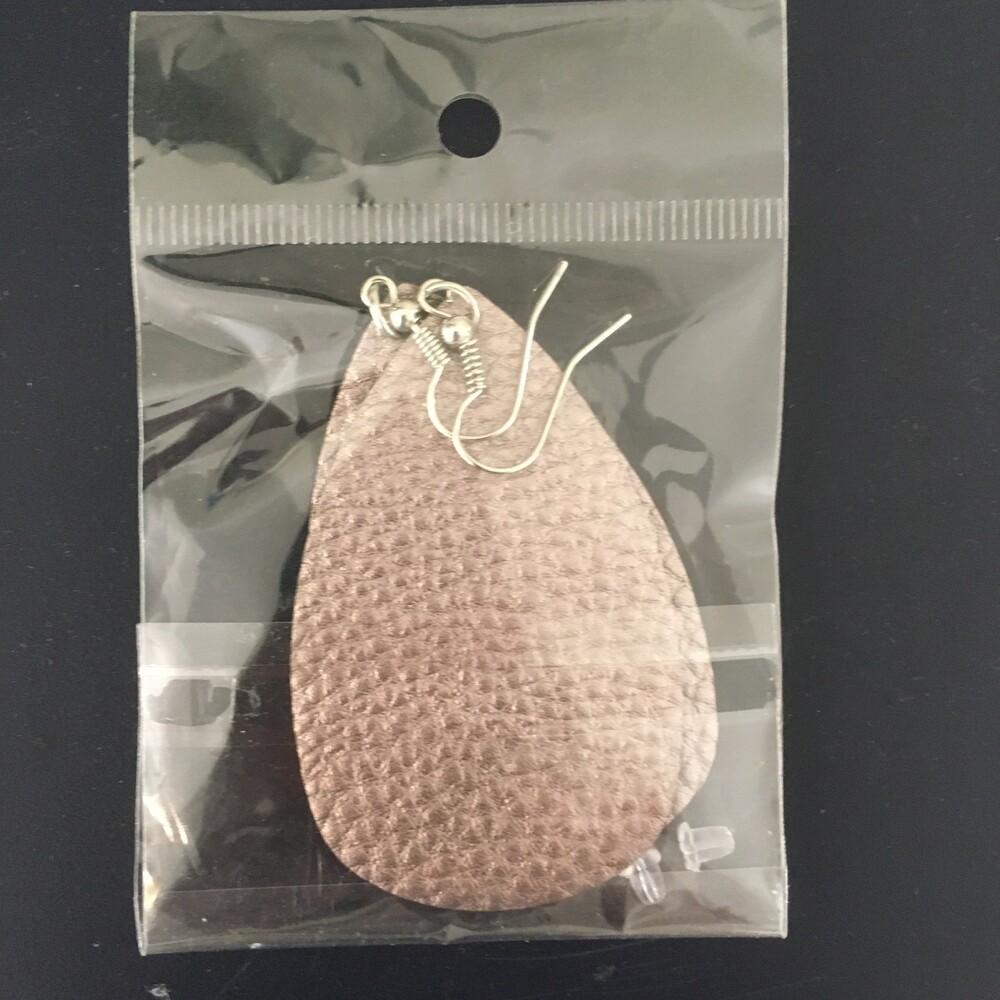NEW Bronze Dangle Earrings Leaf Snakeskin Boho Bohemian Dressy Casual Shimmery